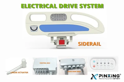 Siderail électrique d'accessoires de lit d'hôpital d'utilisation d'ICU avec la commande électrique